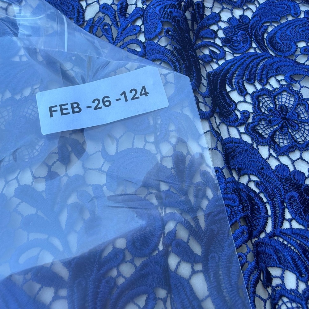 Eliza J Royal Blue Floral Guipure Lace V-Neck Sheath Cocktail Dress Size 10 - Picture 15 of 15